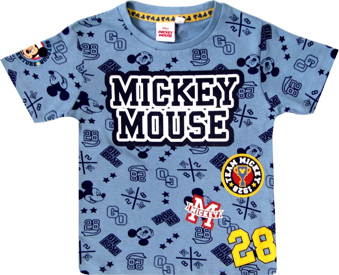 MODRÉ CHLAPECKÉ TRIČKO S POTISKEM MICKEY MOUSE DISNEY Velikost: 98