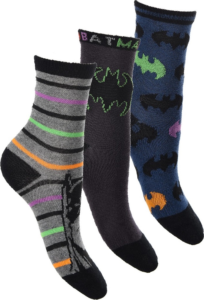Chlapecké ponožky Batman - šedá/černá/modrá (Velikost 23/26)