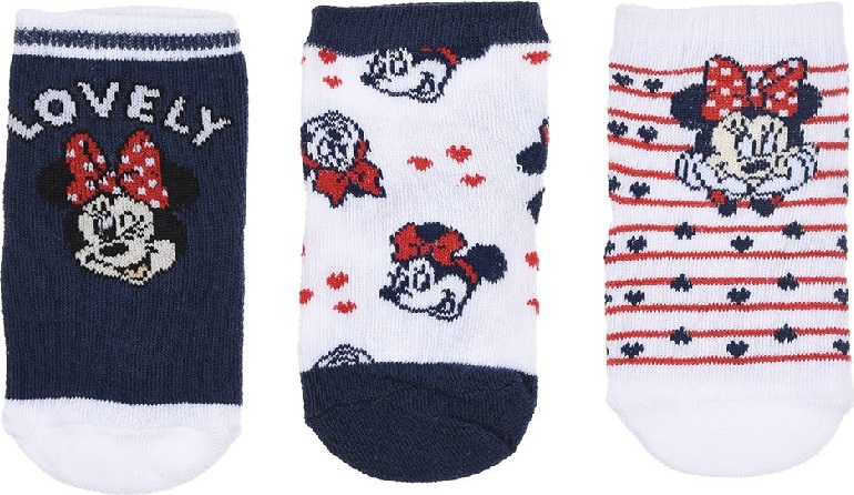 TROJBALENÍ PONOŽEK DISNEY BABY MINNIE MOUSE - MODRÁ/BÍLÁ/ČERVENÁSOCKS SET Velikost: 50/68