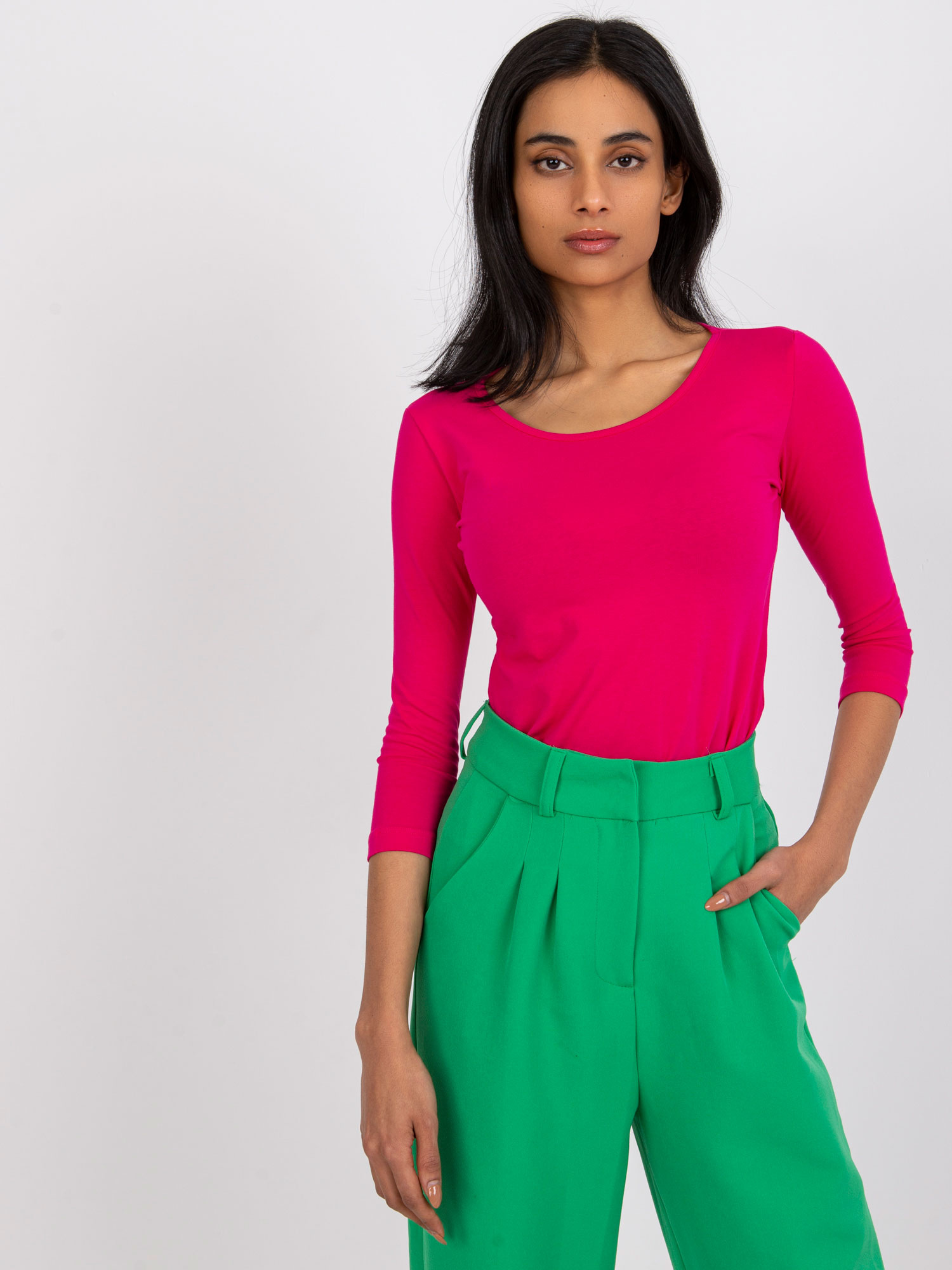 Fuchsiové basic tričko (Velikost XS)