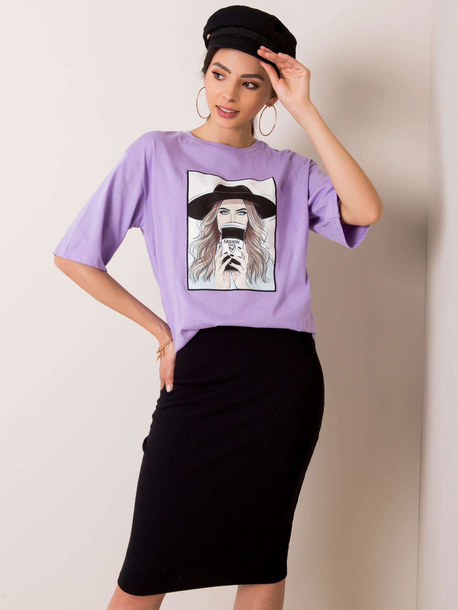 Fialové dámské tričko s motivem Dívky 157-TS-3693.51P-purple Velikost: S