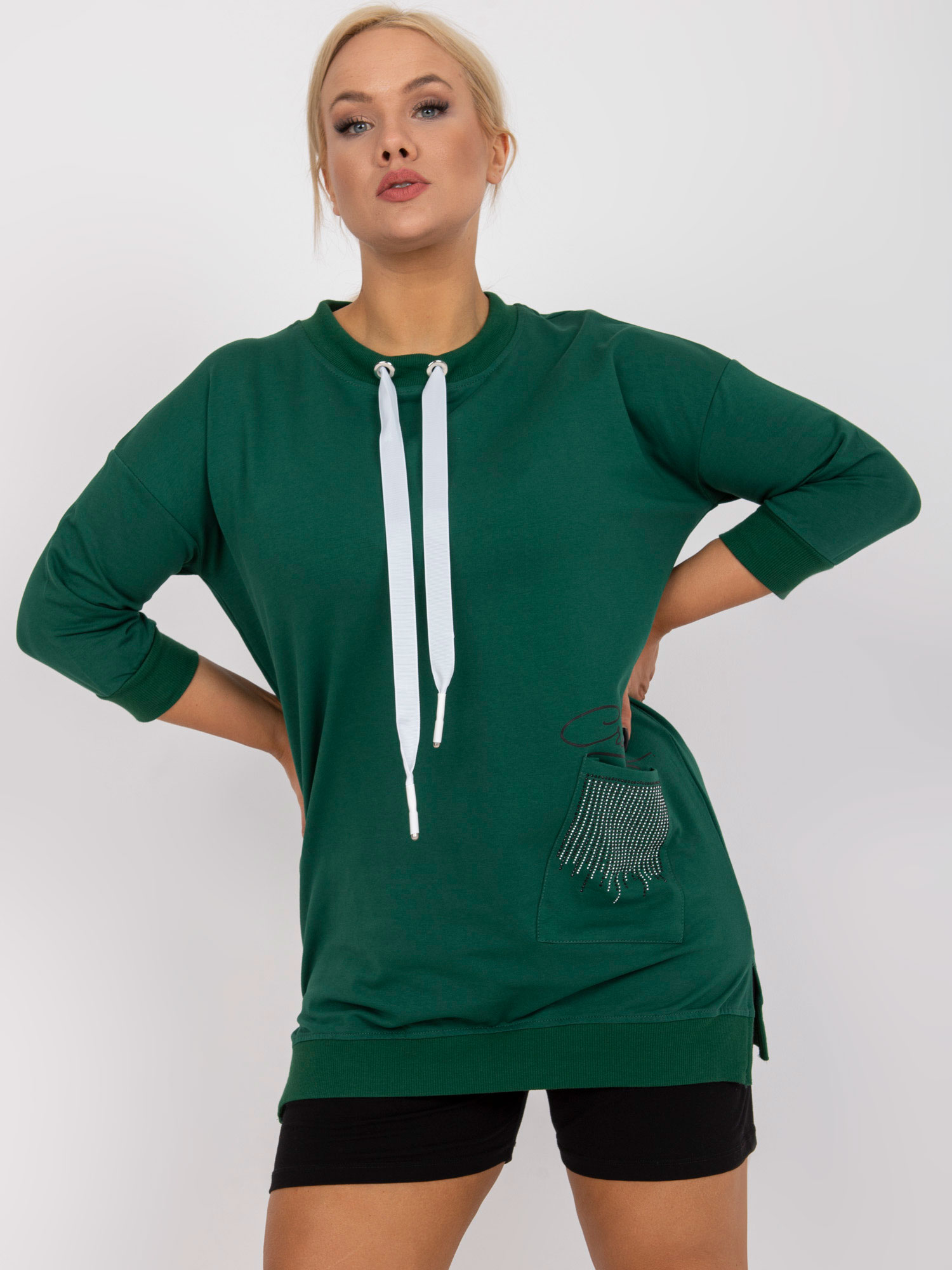 TMAVĚ ZELENÁ LEŽÉRNÍ TUNIKA -RV-TU-7506.56-DARK GREEN Velikost: ONE SIZE