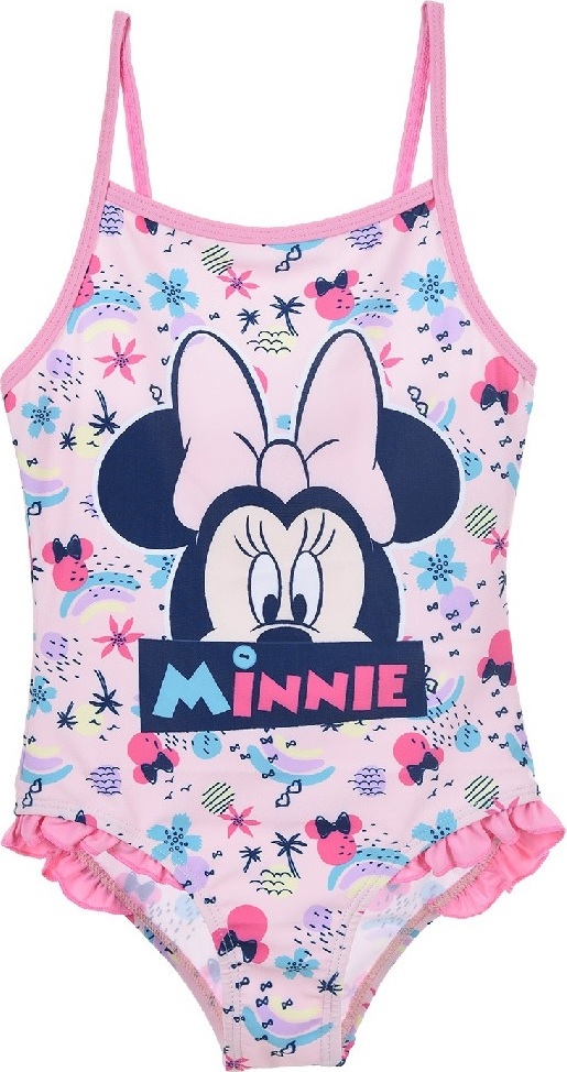 Světle růžové jednodílné plavky Minnie Mouse (Velikost 98)