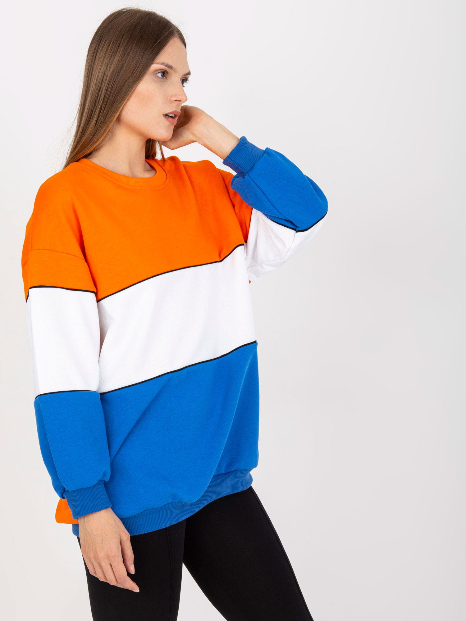 Oranžovo-modro-bílá dámská mikina RV-BL-8013.12-orange Velikost: L/XL