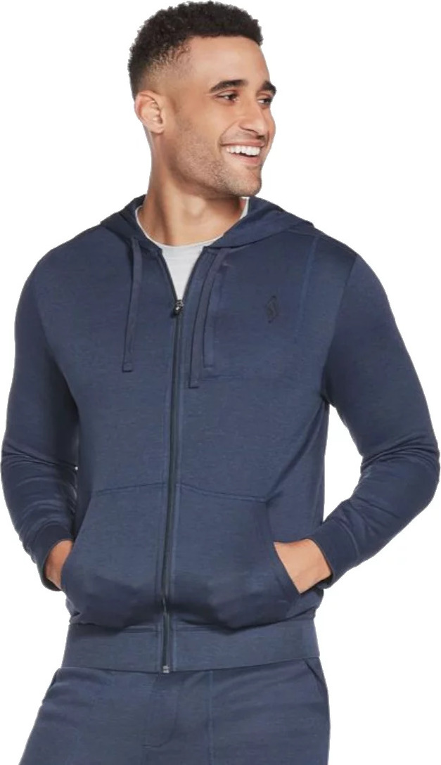 MODRÁ PÁNSKÁ MIKINA SKECHERS GO KNITE PIQUE FULL ZIP HOODIE M3JA154-NVY Velikost: M