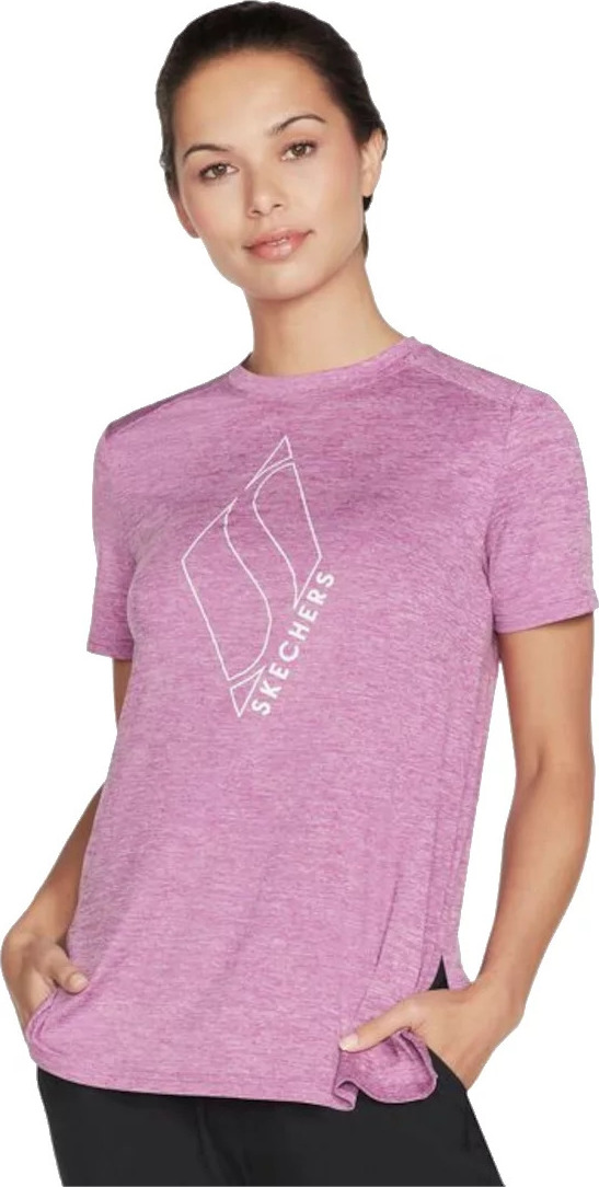 RŮŽOVÉ DÁMSKÉ TRIČKO SKECHERS DIAMOND BLISSFUL TEE W1TS327-PRHP Velikost: S