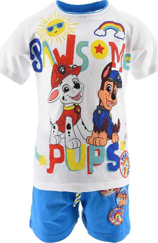 Bílo-modrý chlapecký letní set Paw Patrol (Velikost 98)