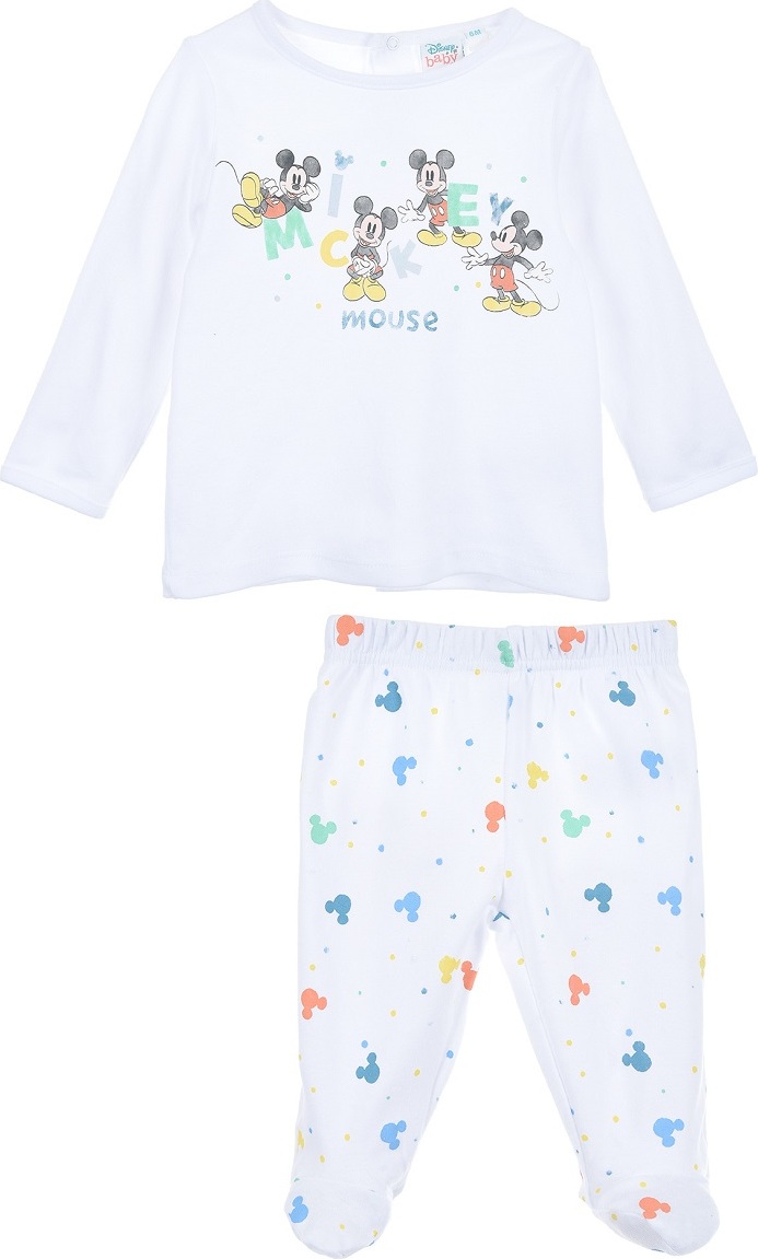 Bílý chlapecký set pro miminka Disney Mickey Mouse (Velikost 67)