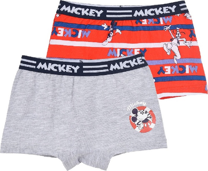 DVOJBALENÍ BOXEREK MICKEY DISNEY MOUSE - ŠEDÁ/ČERVENÁ Velikost: 116/128