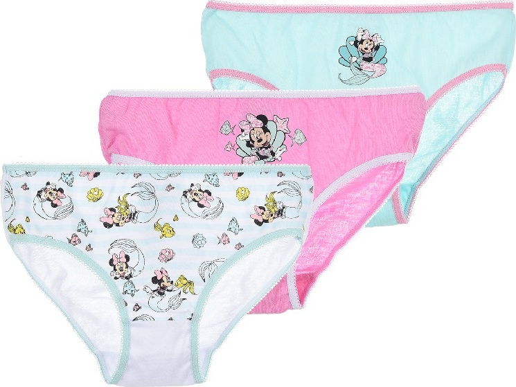 Trojbalení kalhotek Disney Minnie Mouse - bílá/růžová/modrá (Velikost 104/110)