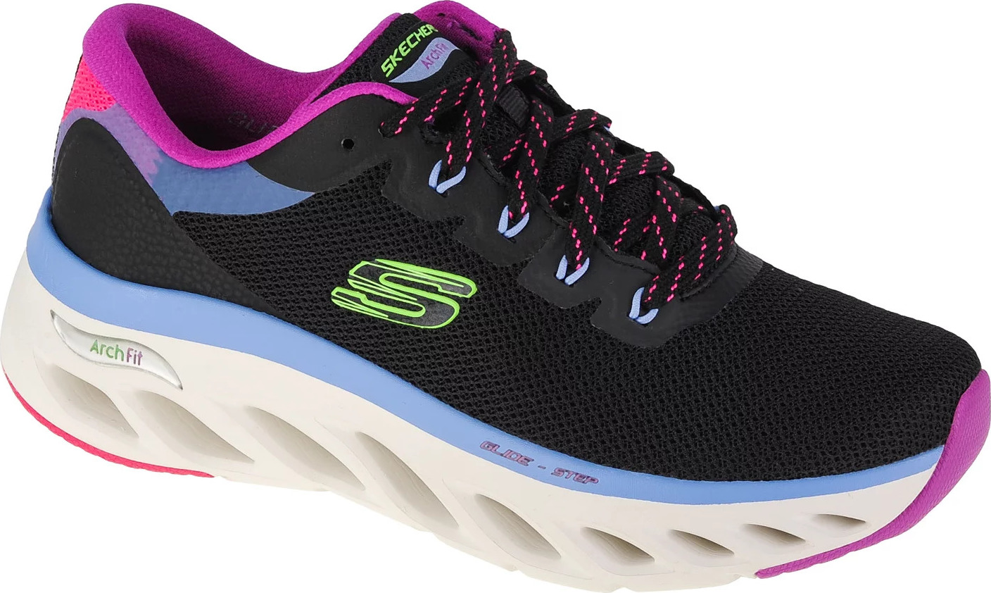 ČERNÉ DÁMSKÉ TENISKY SKECHERS ARCH FIT GLIDE-STEP - HIGHLIGHTER 149871-BKMT Velikost: 35