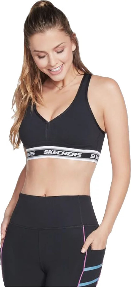 ČERNÁ SPORTOVNÍ PODPRSENKA SKECHERS GO WALK JACQUARD BRA W3BR90-BLK Velikost: S