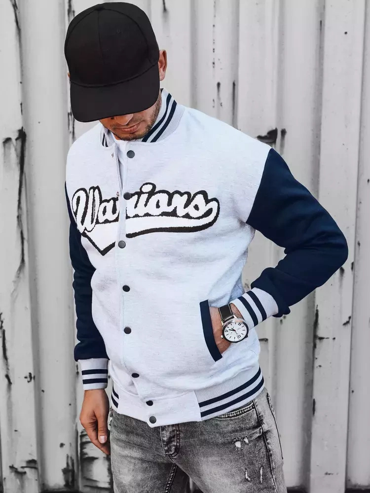 Světle šedá bomber mikina WARRIORS (Velikost M)