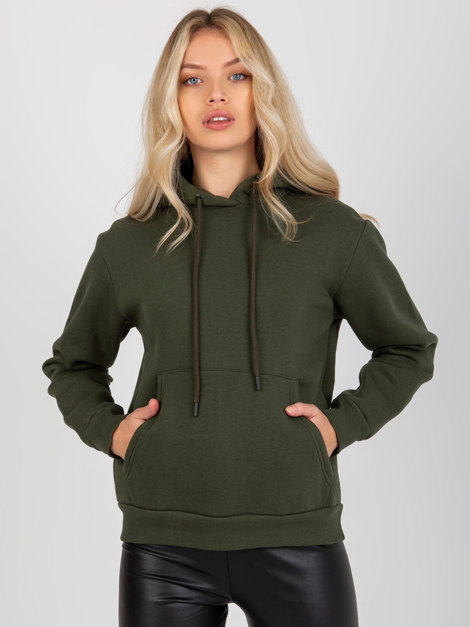 KHAKI DÁMSKÁ MIKINA S KAPUCÍ CT-BL-F-621124.98P-KHAKI Velikost: L/XL