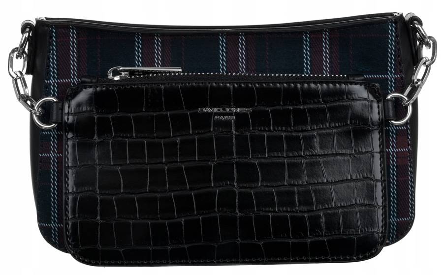 DAVID JONES KÁROVANÁ CROSSBODY KABELKA - ČERNÁ CM6259 BLACK Velikost: ONE SIZE