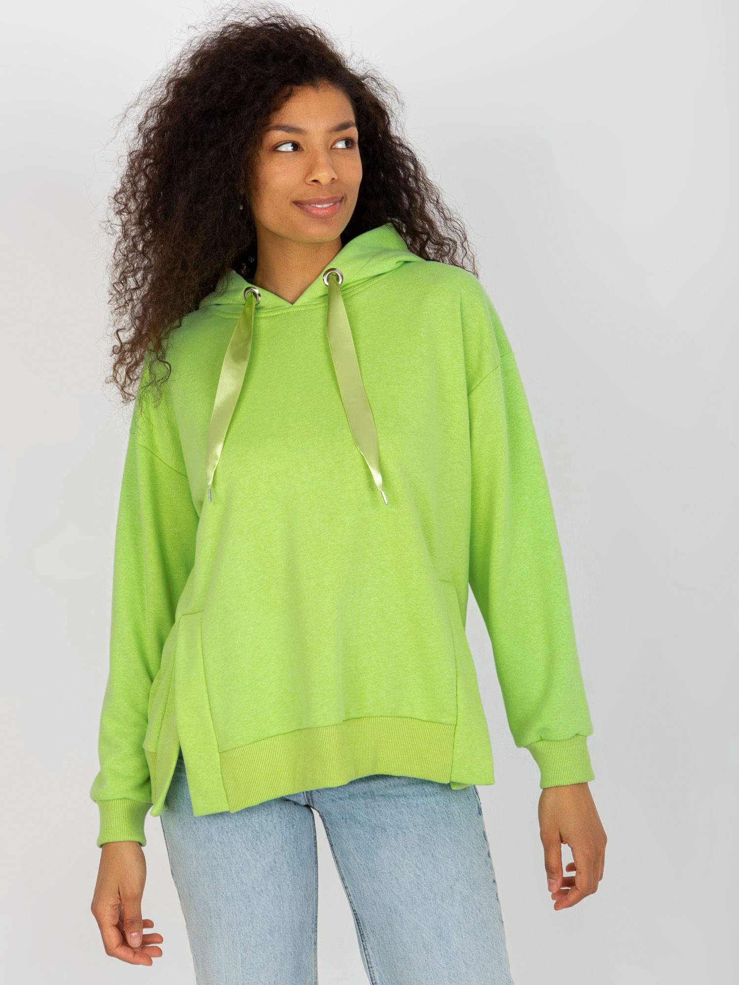 SVĚTLE ZELENÁ OVERSIZE MIKINA EM-BL-402.15P-LIGHT GREEN Velikost: S