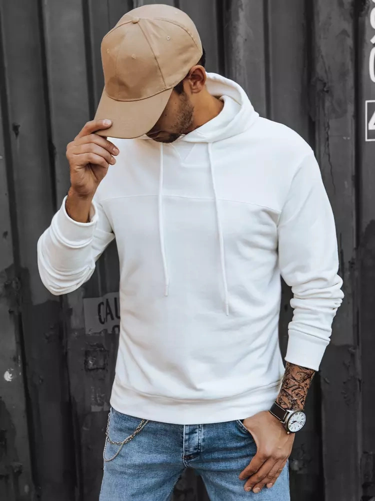 Bílá pánská basic mikina (Velikost M)