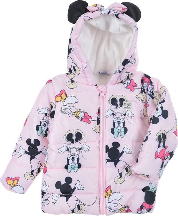 Teplá zimní bunda Disney Minnie Mouse - světle růžová (Velikost 67)