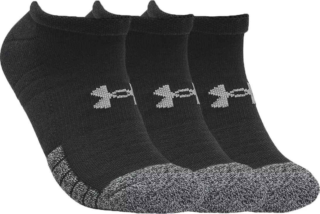 ČERNO-ŠEDÁ SADA PONOŽEK UNDER ARMOUR HEATGEAR NO SHOW SOCKS 3-PACK 1346755-001 Velikost: 36-41