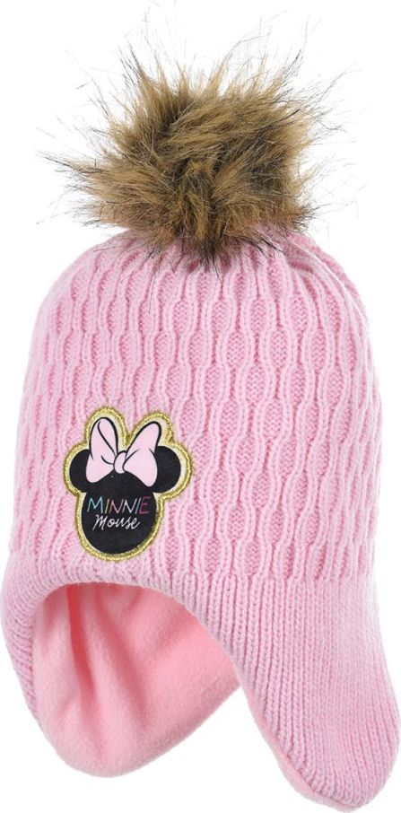 Minnie Mouse Světle růžová čepice - ušanka (Velikost 48)