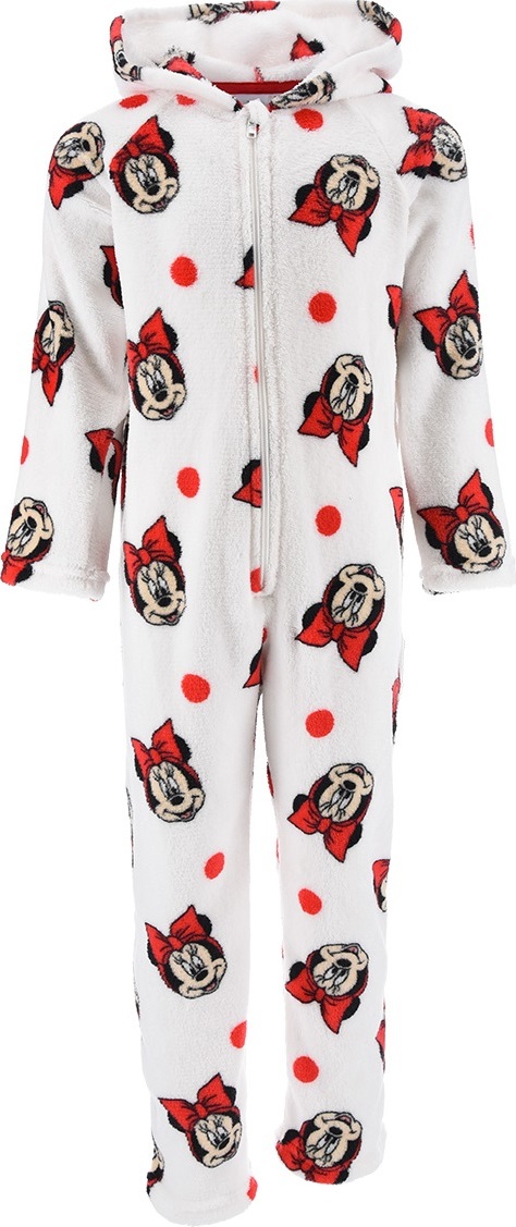 Minnie Mouse Bílý fleecový overal s potiskem (Velikost 98)