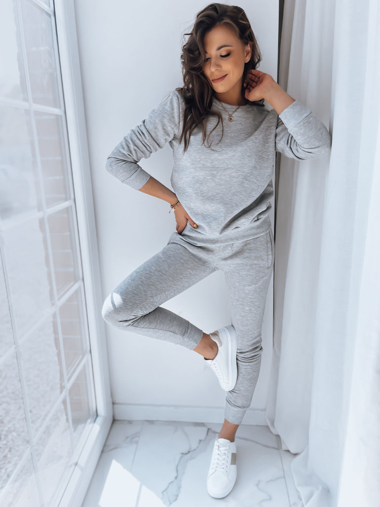 Šedá mikina bez kapuce FASHION II (Velikost S)