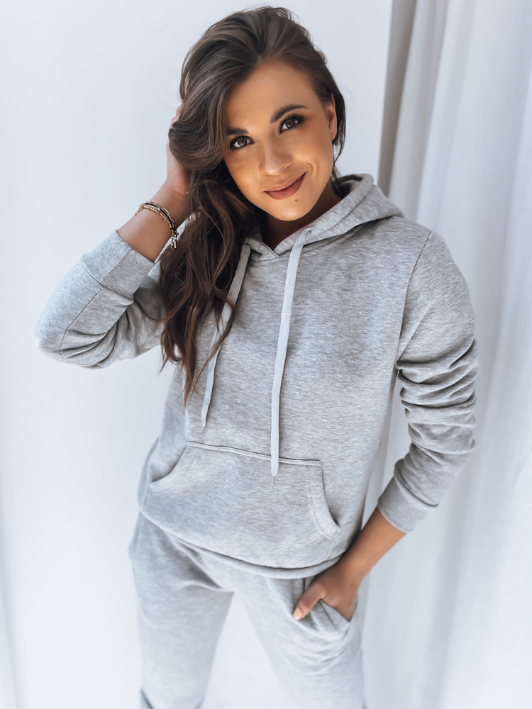 Šedá mikina s kapucí BASIC (Velikost L)