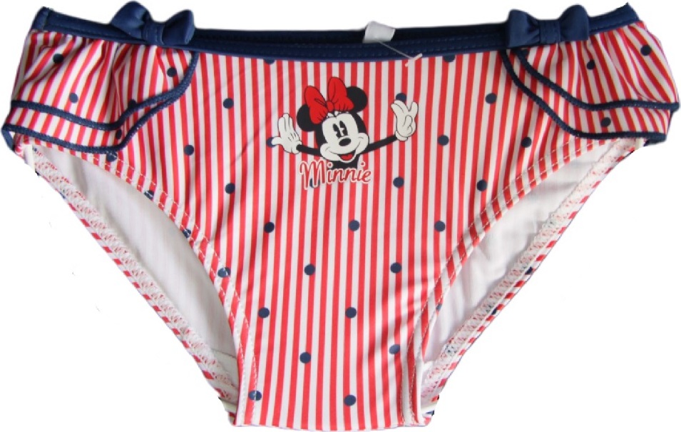 Červeno-modré pruhované dětské plavky Minnie (Velikost 74)