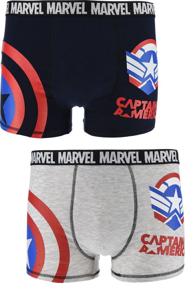 SET PÁNSKÝCH BOXEREK CAPTAIN AMERICA - MODRÁ/ŠEDÁ Velikost: XL