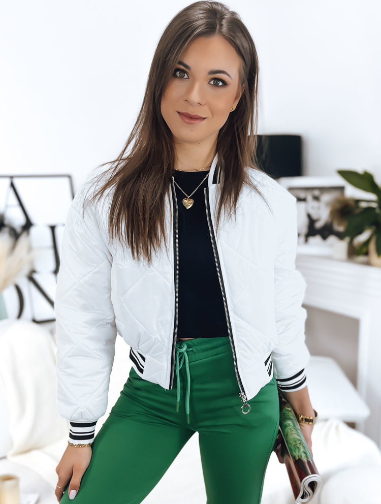 Bílá prošívaná bomber bunda BOMBER