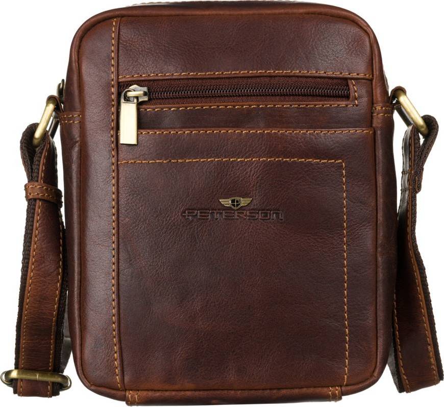 PETERSON HNĚDÁ CROSSBODY Z KŮŽE PTN TB-117-COM COGNA Velikost: ONE SIZE