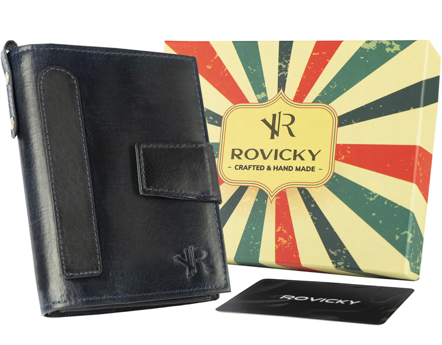 ROVICKY MODRÁ PENĚŽENKA S NÁŠIVKOU L094 N1227-RHP-6750 NAVY Velikost: ONE SIZE