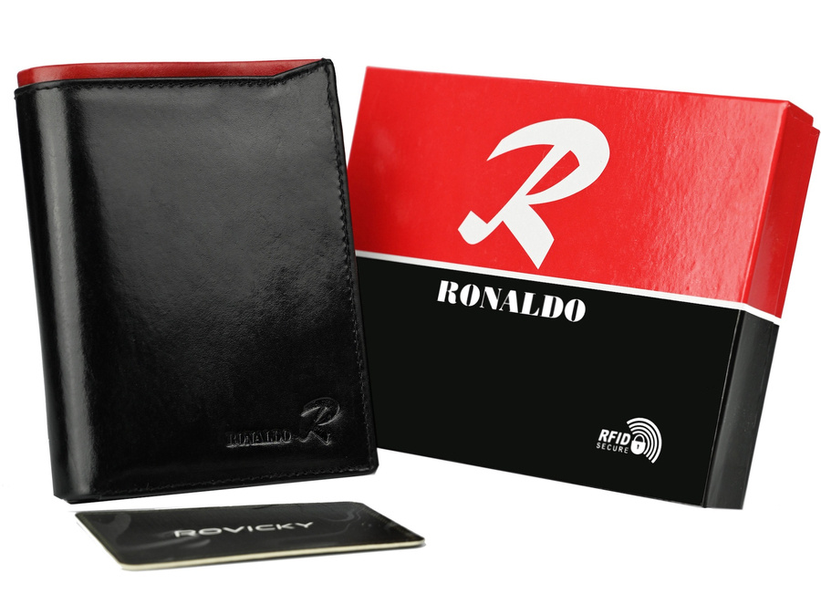 RONALDO PENĚŽENKA S ČERVENOU VSADKOU K047 D1072-VT BLACK-RED Velikost: ONE SIZE