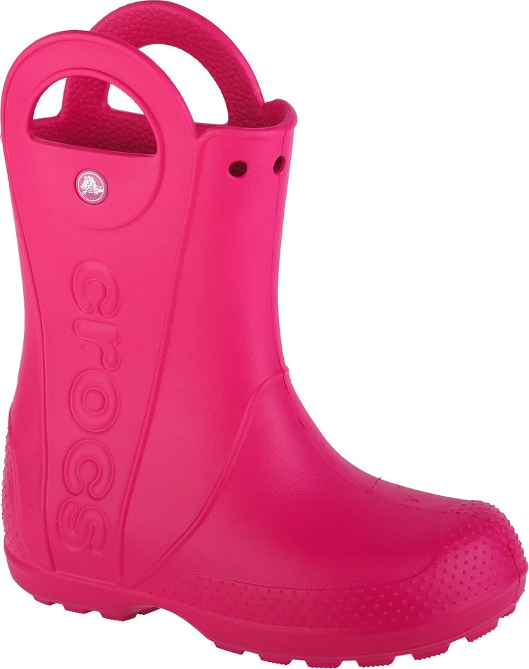 Růžové holínky CROCS Handle It Rain Boot Kids (Velikost 29/30)