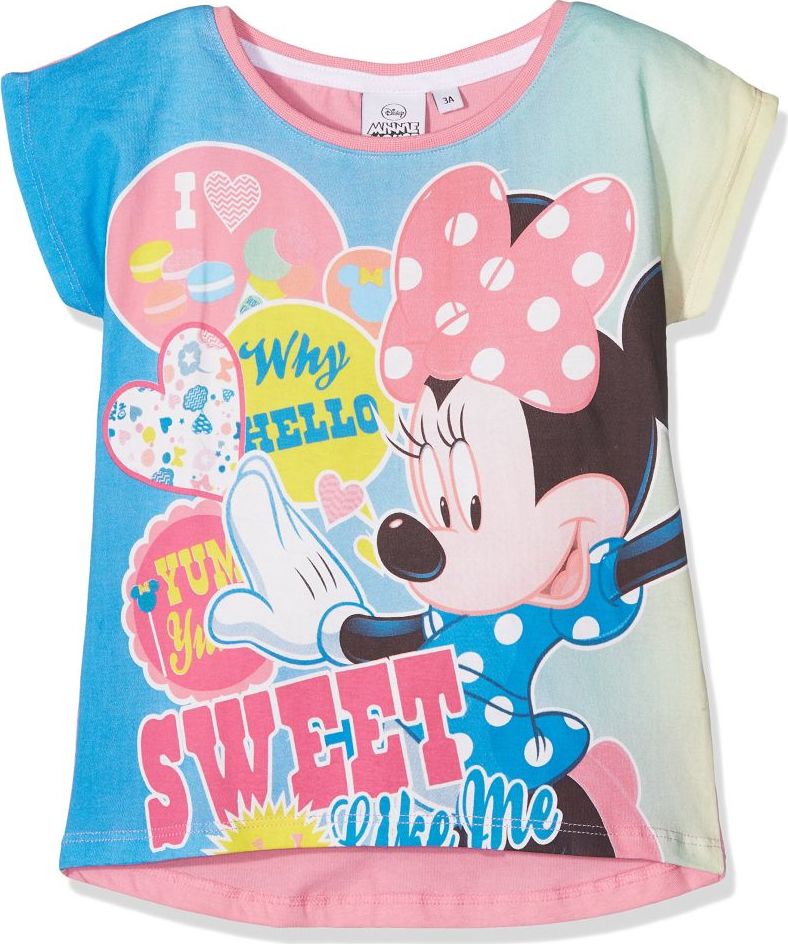 Minnie Mouse růžovo-modré tričko s potiskem (Velikost 98)