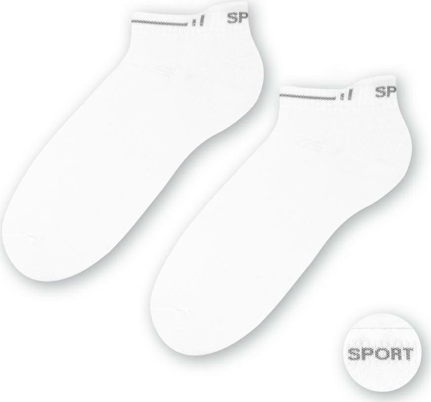 BÍLÉ DÁMSKÉ PONOŽKY SPORT VEL. 35-37 ART. 050 DF001,  WHITE Velikost: 35-37