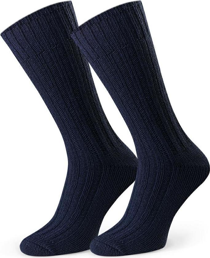 TMAVĚ MODRÉ VLNĚNÉ UNISEX PONOŽKY ART.085 YD004,  NAVY BLUE Velikost: 44-46