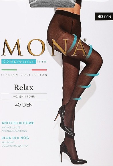 Kompresní silonky Mona Relax 40 den (Velikost S, Barva tmavě hnědá)