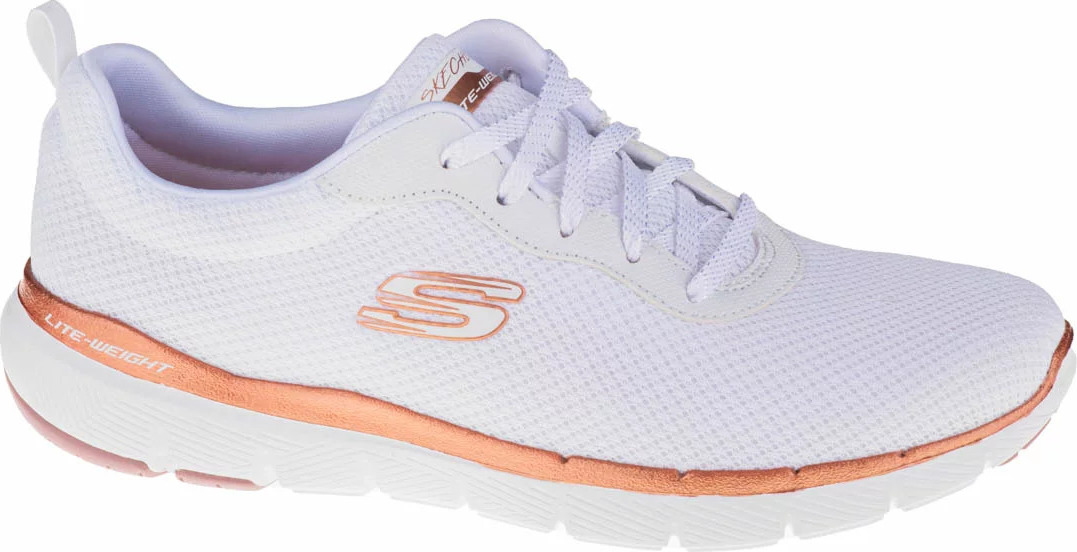 BÍLÉ DÁMSKÉ TENISKY SKECHERS FLEX APPEAL 3.0 13070-WTRG Velikost: 40