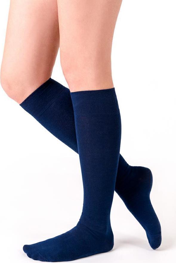 TMAVĚ MODRÉ DÁMSKÉ HLADKÉ PODKOLENKY ART. 072 AI161, NAVY BLUE Velikost: 35-37