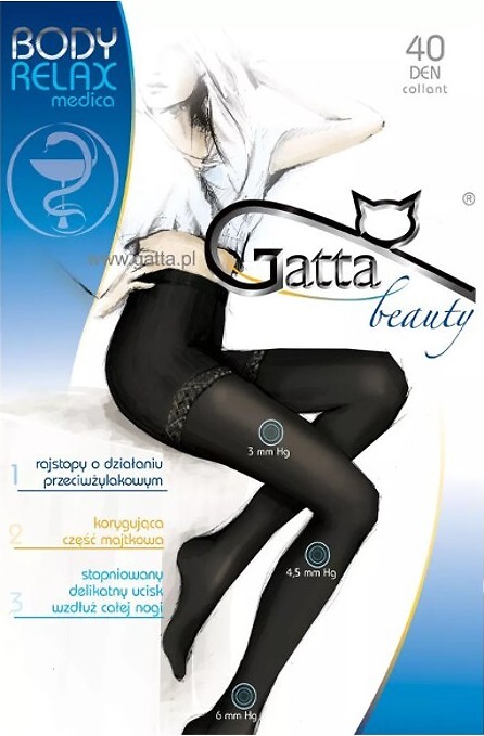 Silonky Gatta Body Relax Medica 40 den (Velikost S, Barva béžová)