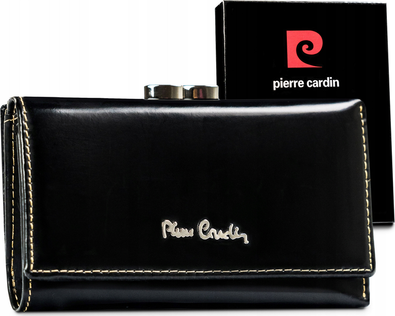 PIERRE CARDIN ČERNÁ KOŽENÁ STŘEDNÍ DÁMSKÁ PENĚŽENKA U050 [DH] 457 PSP520.2 Velikost: ONE SIZE