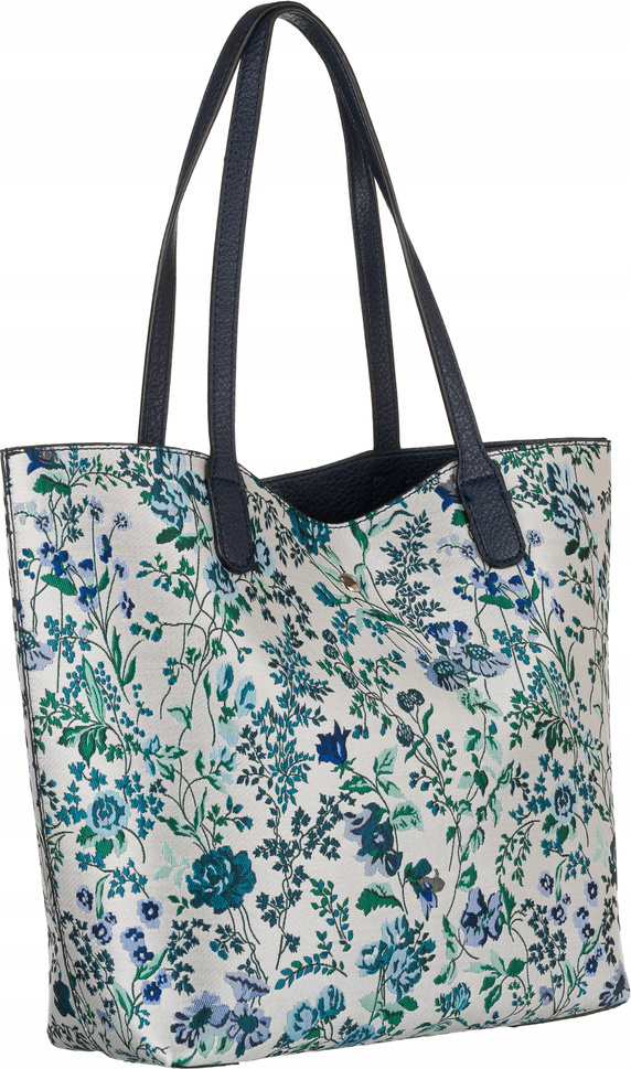 DAVID JONES BÍLO-MODRÁ SHOPPER KABELKA S KVĚTINOVÝM POTISKEM [DH] G-23124 Velikost: ONE SIZE