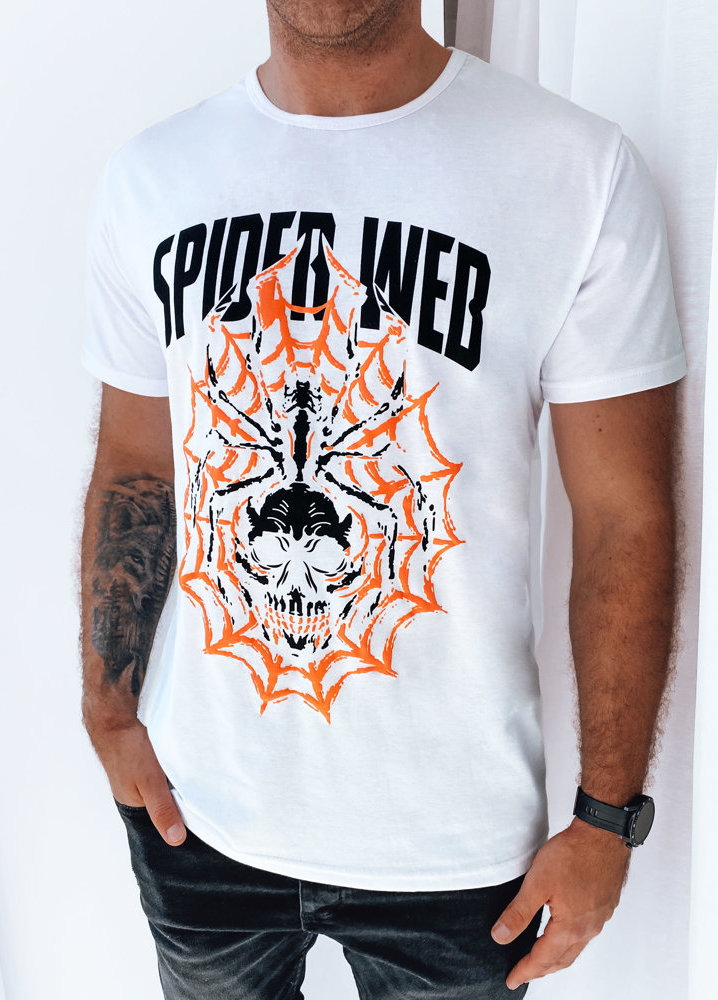 BÍLÉ PÁNSKÉ TRIČKO S POTISKEM SPIDER RX5263 Velikost: 2XL