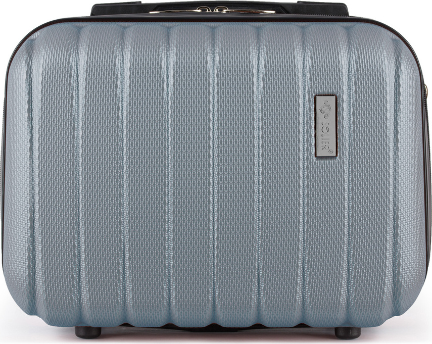 Solier Stříbrný cestovní kosmetický kufr NOEL ( STL902 14' SILVER)