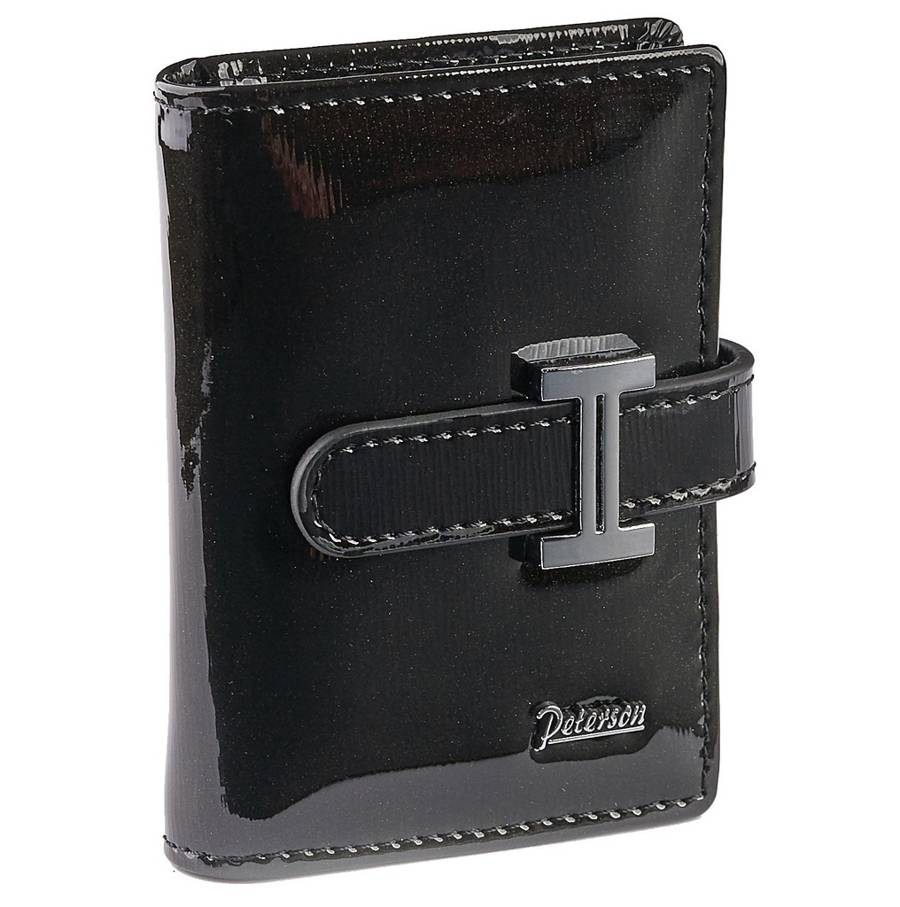 PETERSON ČERNÉ LAKOVANÉ POUZDRO NA KARTY Y228 PTN BC-102-BLACK Velikost: ONE SIZE