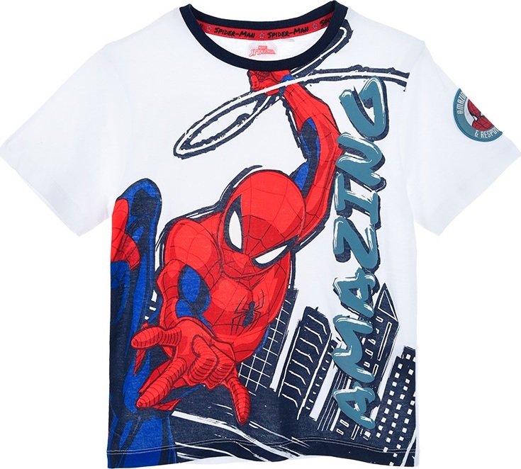 BÍLÉ CHLAPECKÉ TRIČKO SPIDER-MAN Velikost: 98