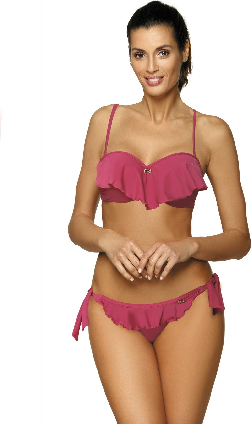 RŮŽOVÉ BIKINY S VOLÁNEM MEREDITH ROSE PINK M-467 (8) Velikost: XL