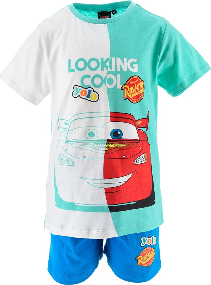 BÍLO-MODRÝ CHLAPECKÝ LETNÍ SET DISNEY CARS Velikost: 98