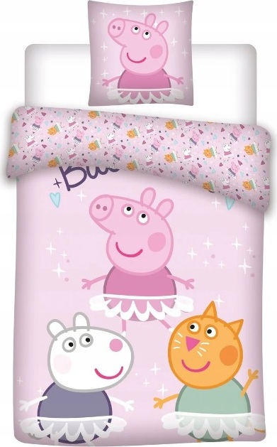 RŮŽOVÉ DÍVČÍ POVLEČENÍ PEPPA PIG Velikost: ONE SIZE